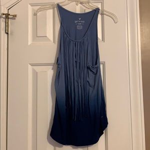 Blue American Eagle Tassle Tank